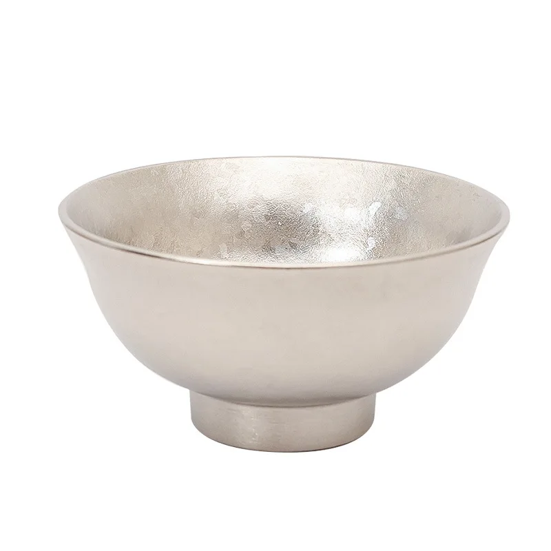 

CX pure titanium bowl and chopsticks large crystal anti-scalding household double-layer large ice flower high foot