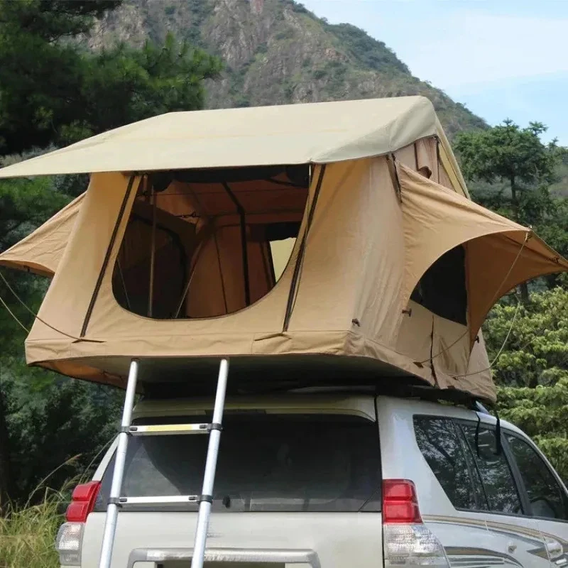 Factory Hot Selling Outdoor Cotton Rainproof Camping Tent Self-Driving Tours Warm & Comfortle with Aluminum Pole Automatic