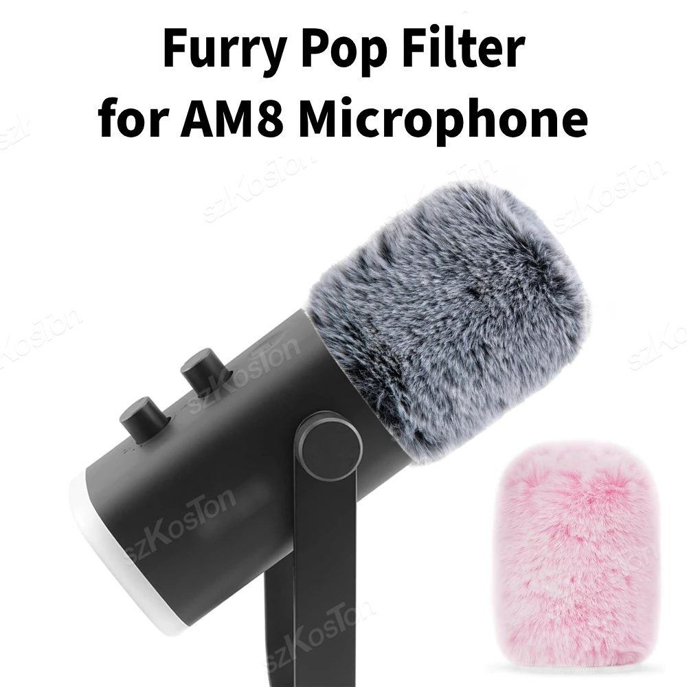 Microphone Muff Wind Cover Noise Reduction for AM8 Microphone Foam Cover Pop Filter Furry Windscreen for AM8 MicFurry Windscreen