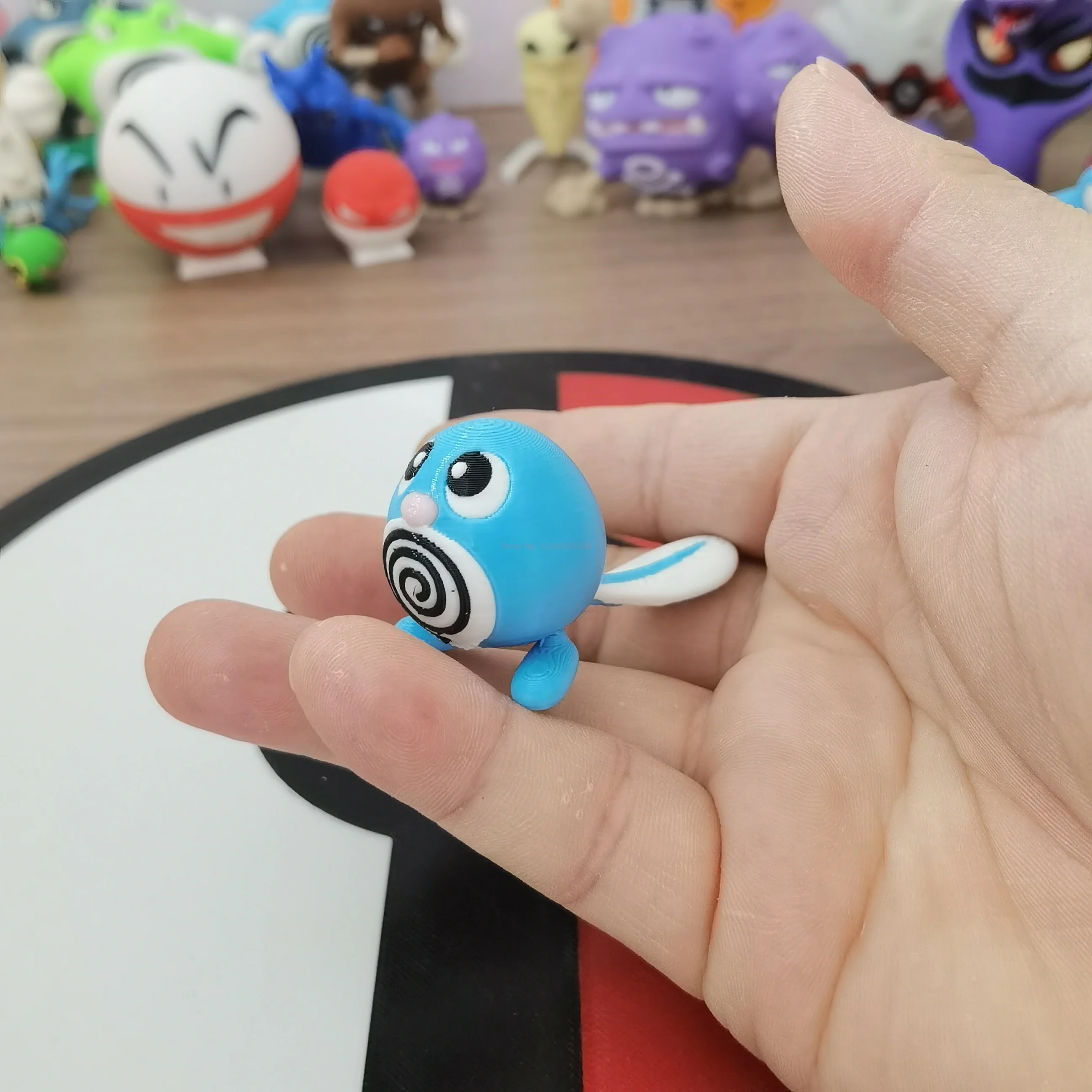 Figuras de Anime de Pokémon Poliwag Poliwhirl Poliwrath, escala 1:20, impresión 3d Diy, personaje de dibujos animados, modelo de escritorio, juguete de regalo