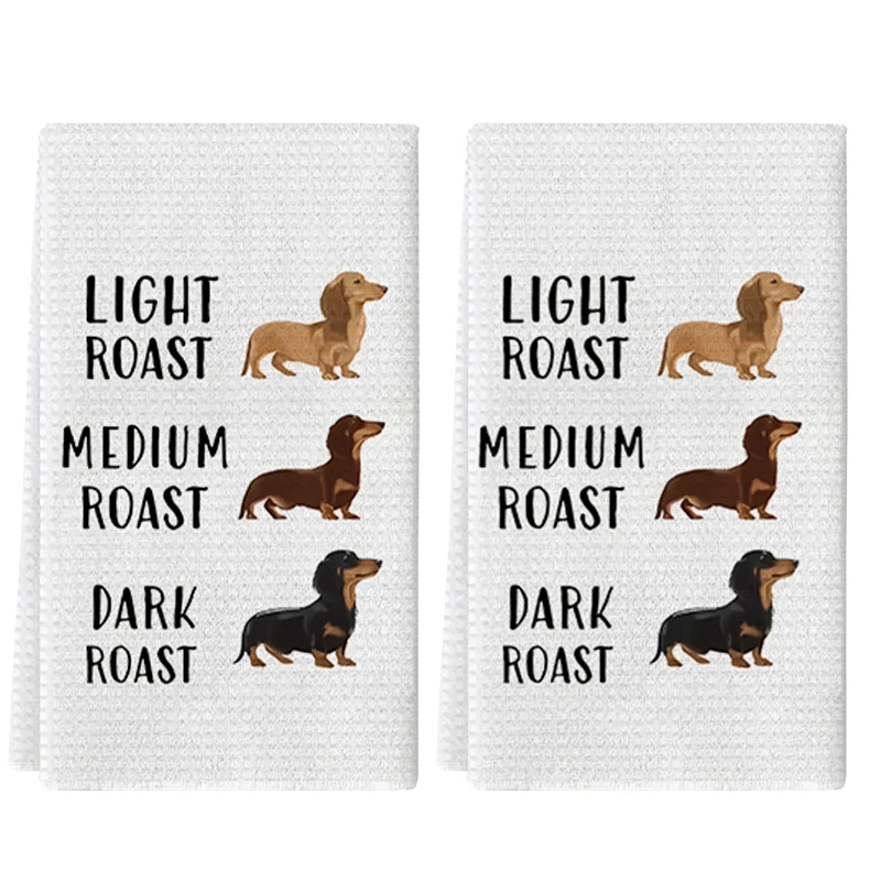 Coffee Tea Roasters - 2Pcs, Coffee Roaster Dachshund Kitchen Towels,