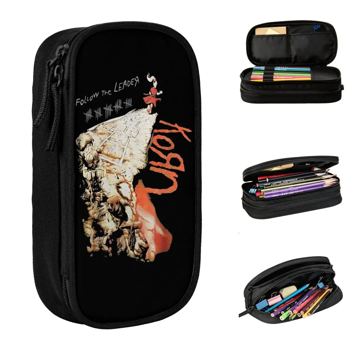 Fun Korn Music Pencil Case Rock Pencilcases Pen for Student Big Capacity Bag Office Gifts Accessories