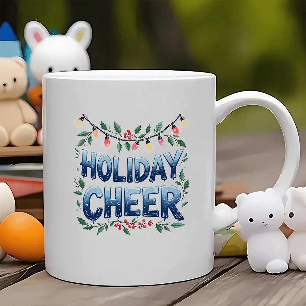 

11oz cartoon Christmas mug + festive sticker kit Perfect Christmas gift Kids cup Family office coffee mug