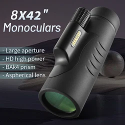 ASKCO 8 x42 HD telescopio monoculare professionale potente binocolo impermeabile Mini tasca con Smartphone per la caccia al campeggio