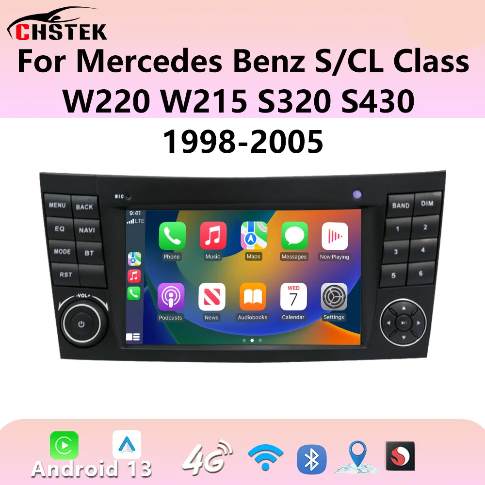 CHSTEK Navigation Stereo For Mercedes Benz E-Class W211 E200 E220 E240 E280 Radio Bezprzewodowe CarPlay Multimedia BT 4G GPS