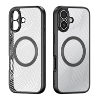 DUX DUCIS Magnetic Phone Case for iPhone 17 Pro Max & iPhone 17 Air Back Stand Cover with Transparent Flowing Lines Design