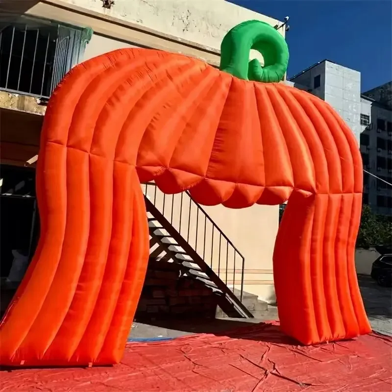 Giant Halloween Inflatable Pumpkin Arch Outdoor Yard Decoration Blow up Pumpkin Archway for Halloween Event