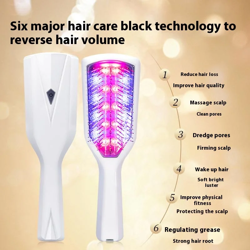 Electric massage comb,red light vibration,oil control,light therapy,scalp massager,hair growth,hair care,electric hairdressing