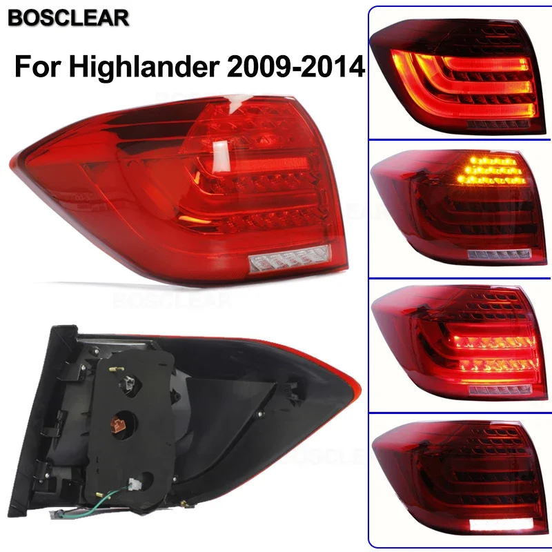 

Стайлинг автомобиля для Toyota Highlander задние фонари 2008-2011 2012 2013 2014 Highlander светодиодный задний фонарь задний фонарь DRL + тормоз + парк + сигнал