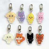 Kpop ATEEZ Cartoon Keychain Albums ANITEEZ Key Chain Hongjoong Seonghwa Yunho Yeosang San Keyring Pendant Accessories Fans Gift