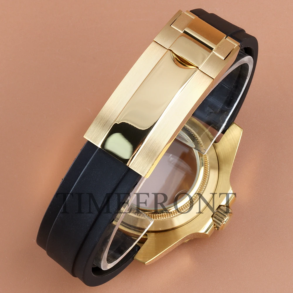 ارتفع الذهب/الذهب 40 مللي متر الحال بالنسبة SUB GMT Seiko NH35 NH34 NH36 NH38 حركة مطاط مقاوم للمياه الساعات YACHT-MASTER ساعة