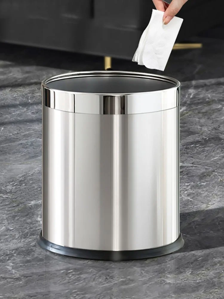 Nordic Trash Cans 6L stainless steel Garbage Bins Creative Living Room Bedroom Waste Box Simple Home Office Storage