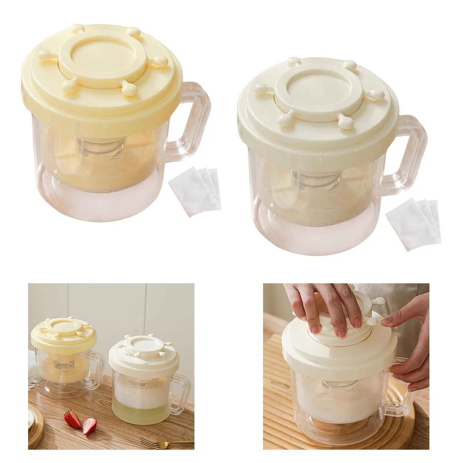 Colador de yogur griego, colador de malla fina, fabricante de queso, fácil de usar, separador de suero doméstico, gabinete, refrigerador, yogurtera