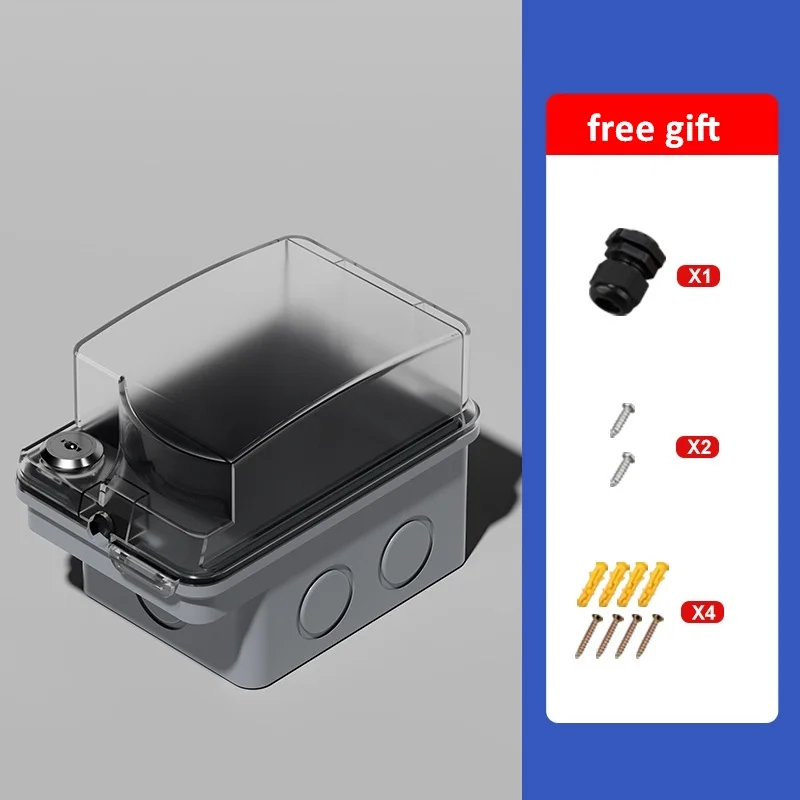 Outdoor 86 Type Open gemonteerde stopcontacten Outdoor regendichte stroomvoorziening Waterdichte behuizing Schakelaarbeschermingsafdekking Slot Anti-diefstal met slot