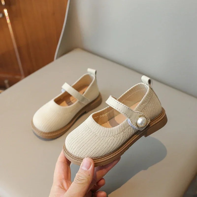 Korean Style Children's Leather Shoes Fashion Princess Shoes for Girls Soft Bottom Breathable Kids Causal Flats Shoes Versatile