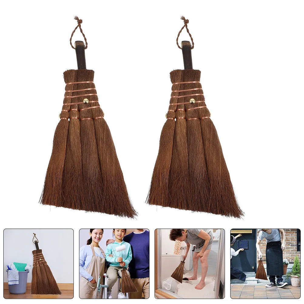 Mini Desktop Cleaning Brush 2 Pack Manual Palm Broom for Table Sofa Car Office Dust and Crumb Removal
