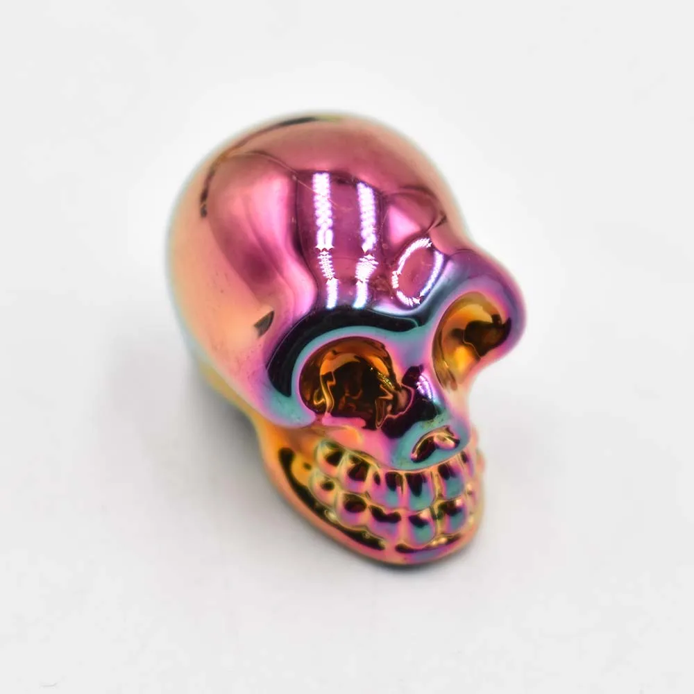 Großhandel 12 Stück/Set, modische, hochwertige Anhänger aus gemischtem Glas in Totenkopf- und Skelettdesign für DIY-Schmuckherstellung, kostenloser Versand. – Detail 4