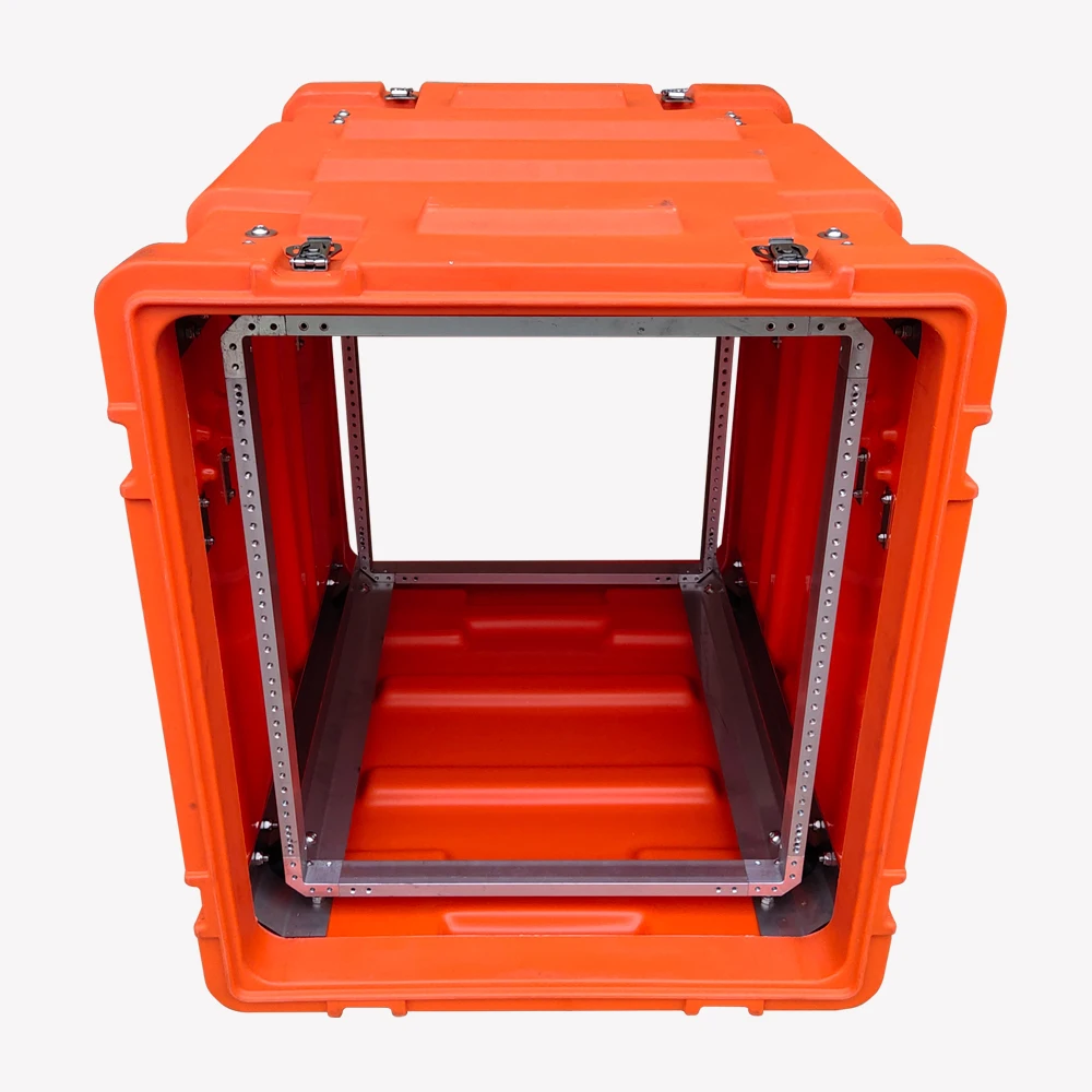 LLDPE 12U IP65 Waterproof Deep Frame Shockproof Rack Case With Portable Handle And Wheel