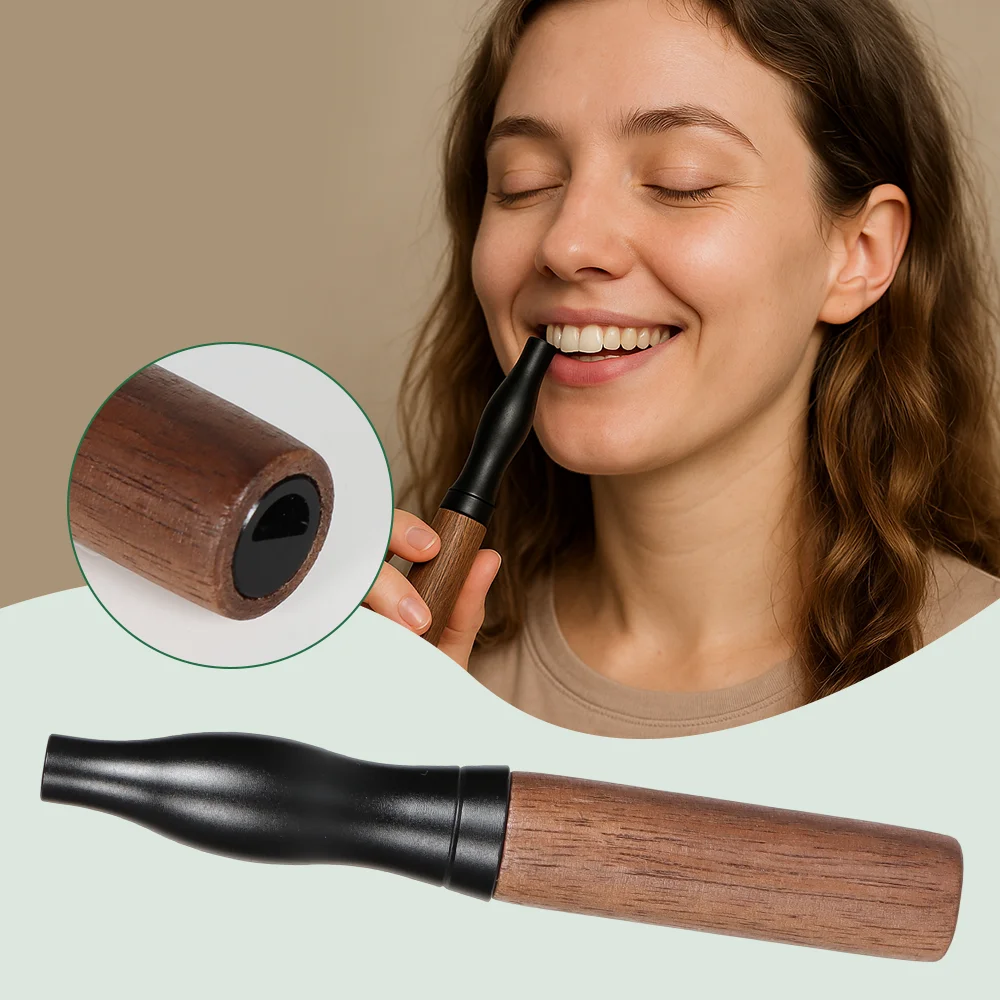 Personalized Füm Inhaler with Custom Name Logo Nicotine-Free Smokeless Aromatherapy Stick Wooden Quit Smoking Tool for Home Offi
