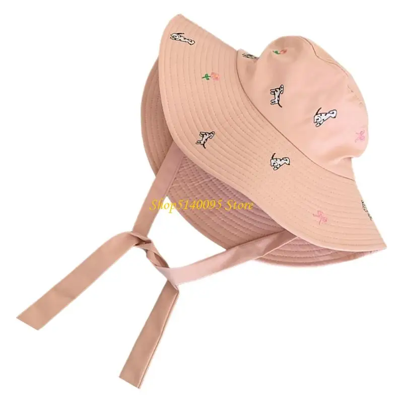 

DXAE Embroidery Bucket Hat Casual Wear Puppy Fancywork for Daily Life Yoga Workout Sports Caps Breathable Hat for Outdoor