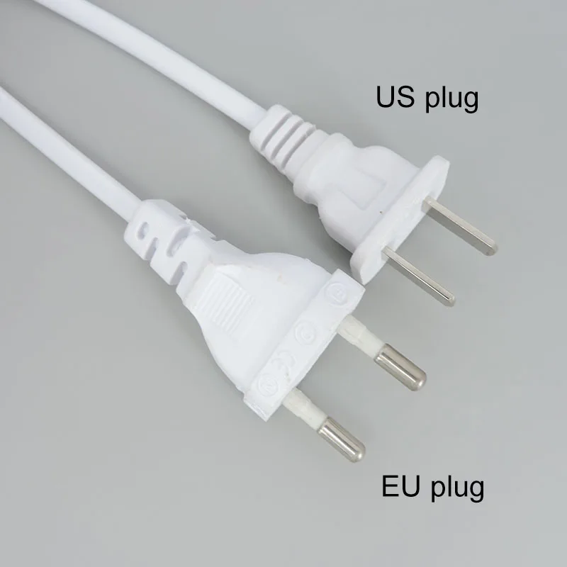 2 3 pin hole AC EU US Plug Switch Cable T5 T8 LED Tube Power supply Charging extension Wire ON/OFF Connector Lighting Accessory