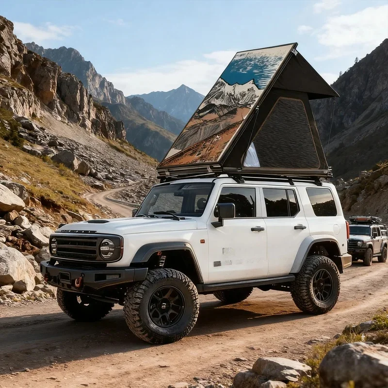 Premium Ultra Light 49KG Four Season Waterproof Quick Opening Single Room Aluminum Hard Shell Roof Top Tent Off Road Overland Ou
