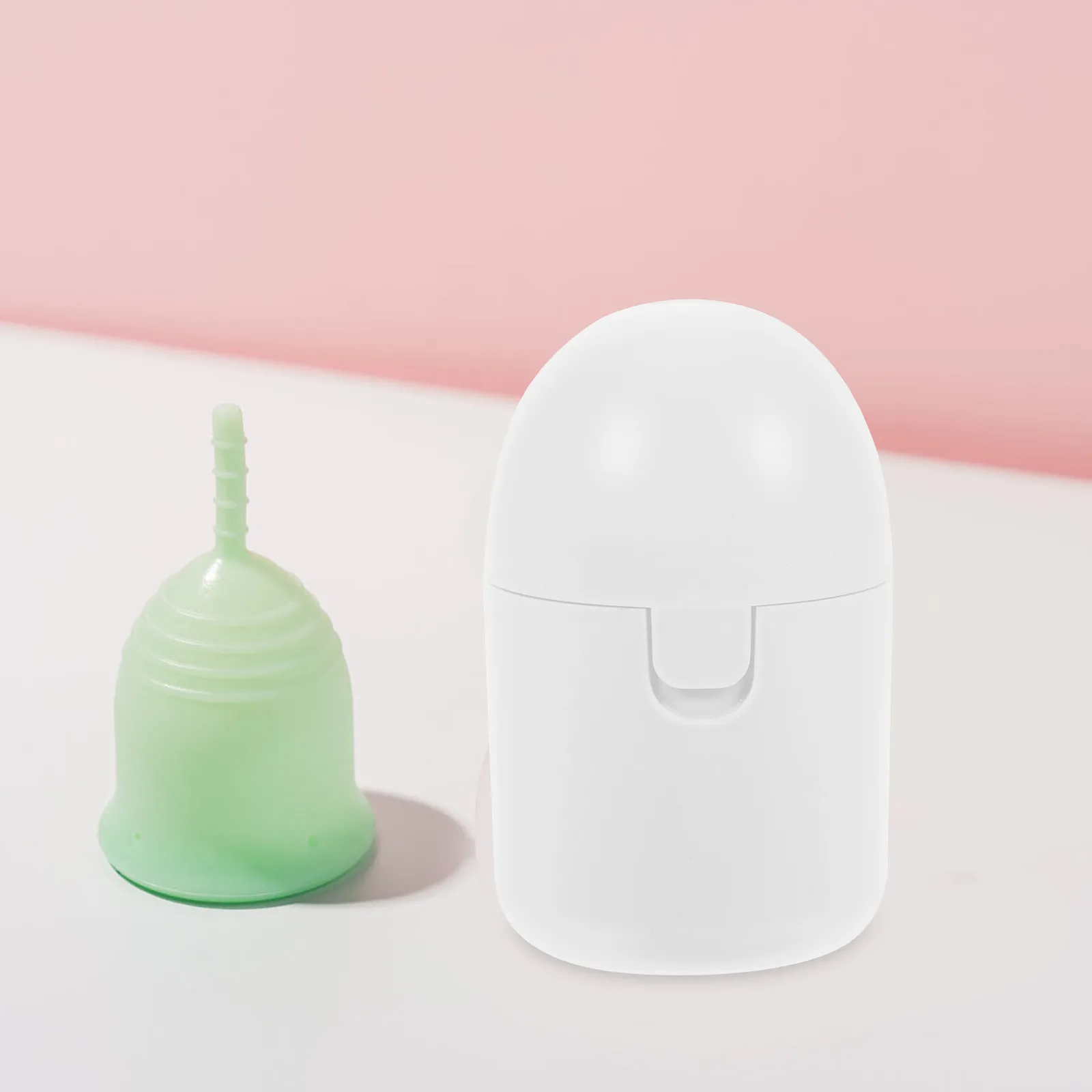 2Pcs Menstrual Cup Sterilizer Box Premium Material Steam Cleaning Storage Container for Period Cups Home Office Camping Travel