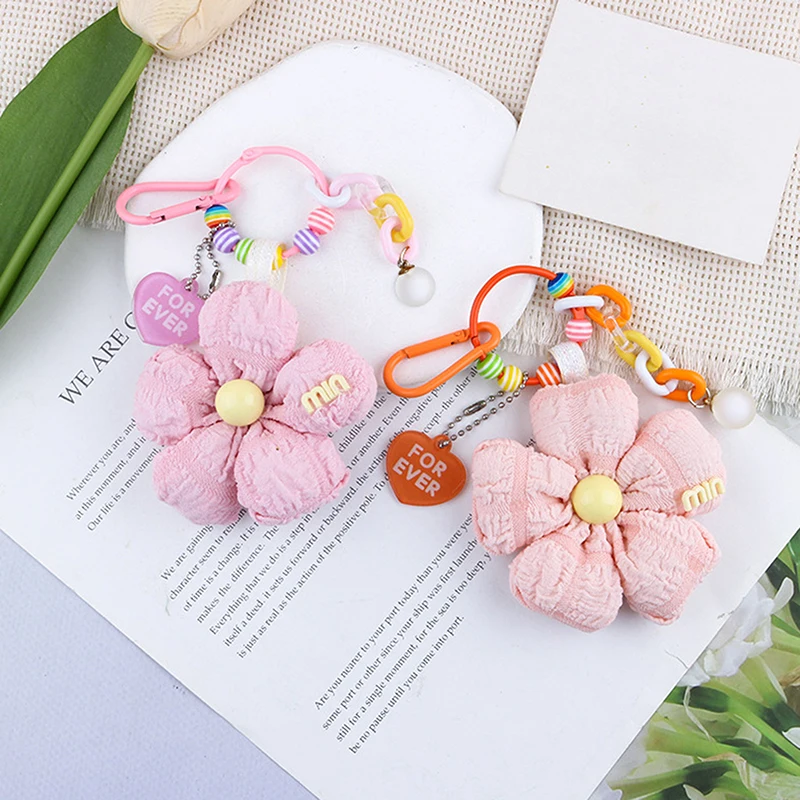 1 Piece Handmade Sunflower Backpack Pendant Cute Fabric Sunflower Keychain Gift Bag Decoration Gift