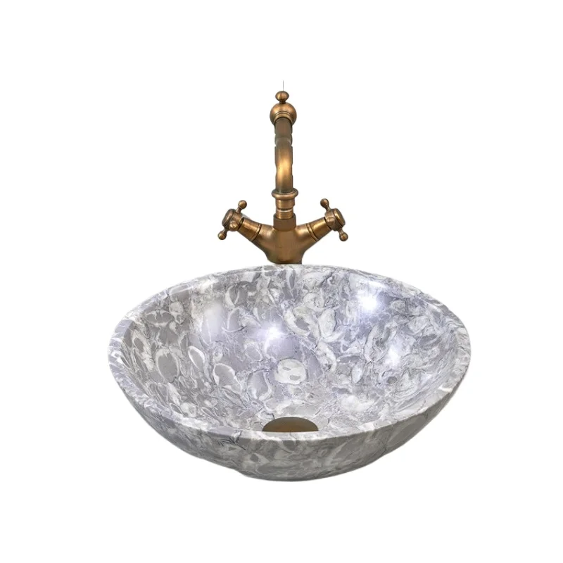 

Household countertop Wash basin Round countertop marble basin Wash basin Bathroom