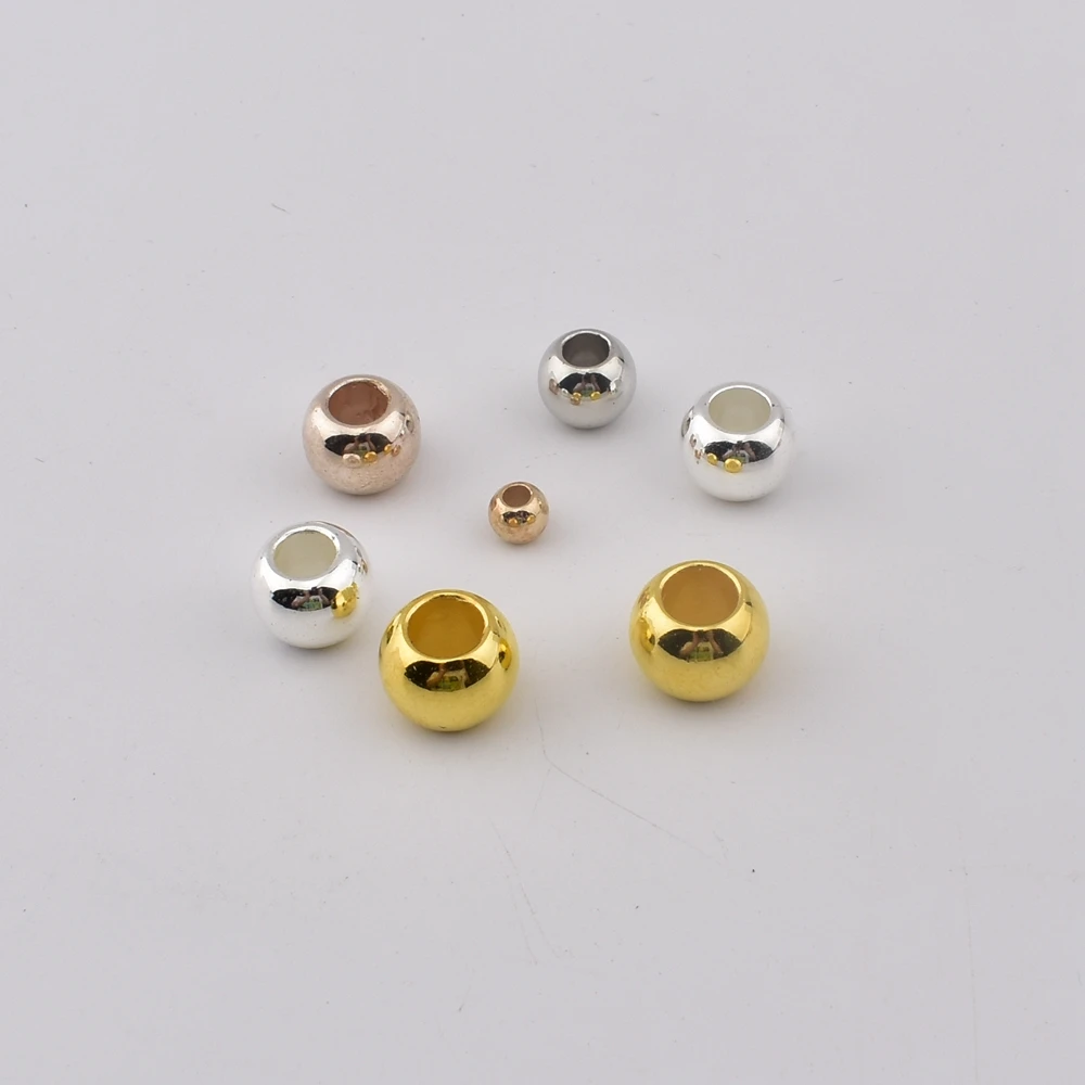 30-100Pcs/Lot 4-12mm Earrings Necklace Bracelets Anklet Diy Big Hole CCB Spacer Beads For Jewelry Making