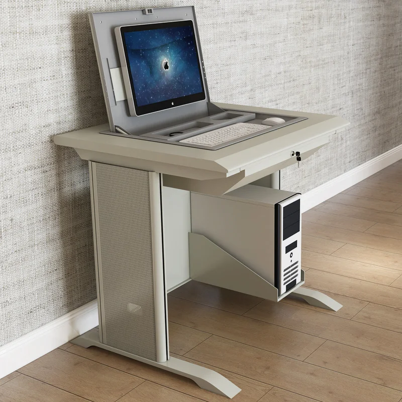 Multimedia Room, Two-position Box, Steel and Wood, Flip Multimedia Computer Desk