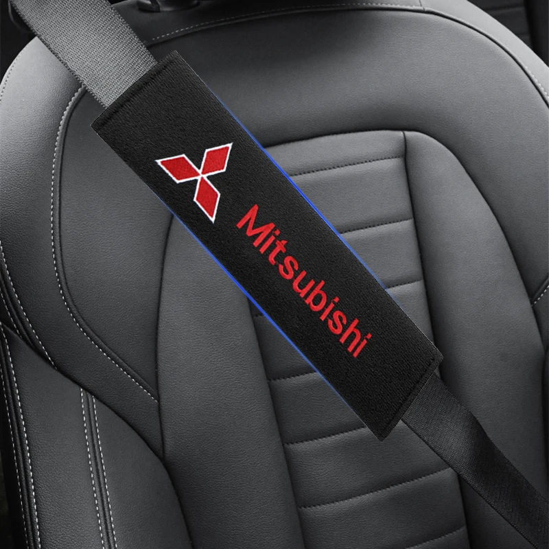 

2pcs Car Shoulder Strap-Pad Cover Belt Protector Seatbelt Cover Fit Mitsubishi Outlander Xpander Colt ASX Delica Pajero Lancer