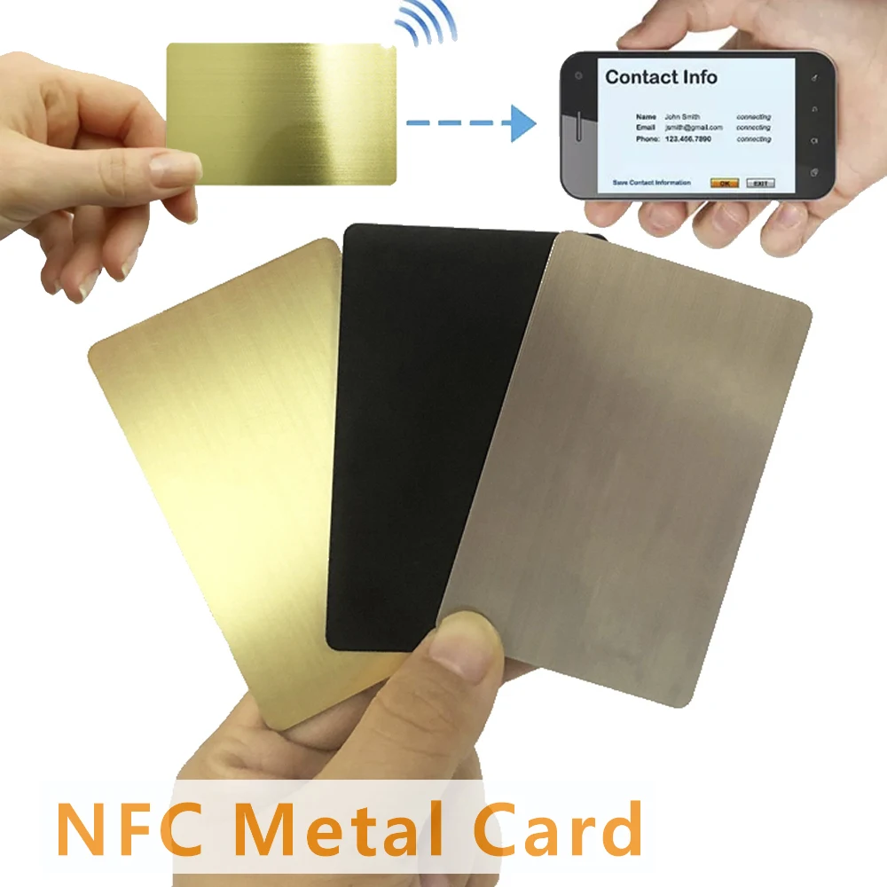 1Pc Digital Business Card Blank Metal & PVC Hybrid Hidden NFC Access Control Contactless Social Recognition Laser Business Card