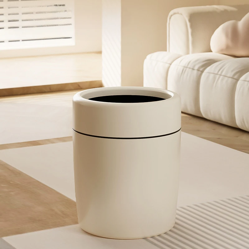 Wastebasket Household Large Size Without Lid Living Room Kitchen Bedroom Double Sanitary Bin Office with Pressure Ring Paper