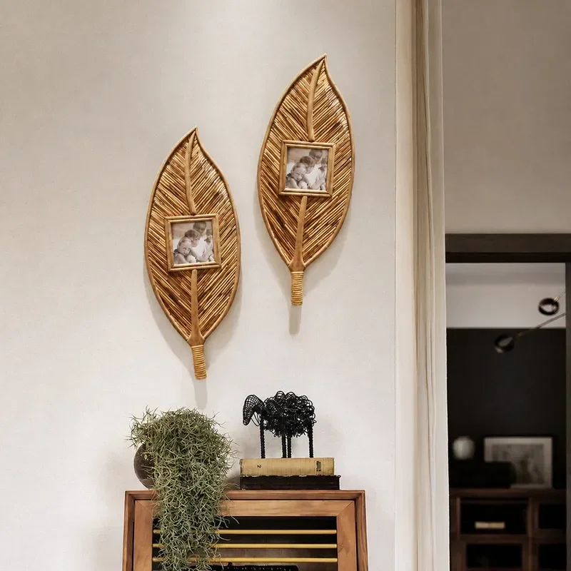 Moroccan Japanese Style Wabi Sabi Creative Photo Frame Wall Hanging Reed Entrance Decor