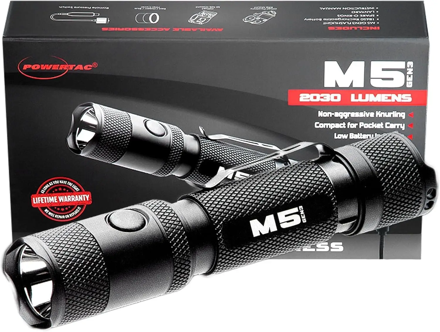 

M5-G3 2030 Lumens Rechargeable Tactical Flashlight, 330M Throw, Magnetic Charging, Dual Switch – LED Outdoor Emergency Light