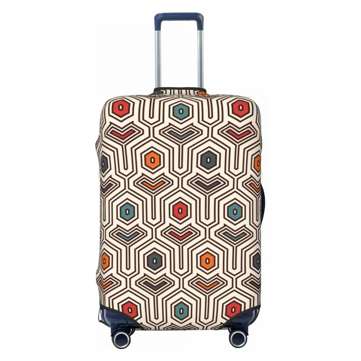 

Ethnic Geometric Pattern Suitcase Cover Elastic African Ankara Style Travel Luggage Covers for 18-32 inch