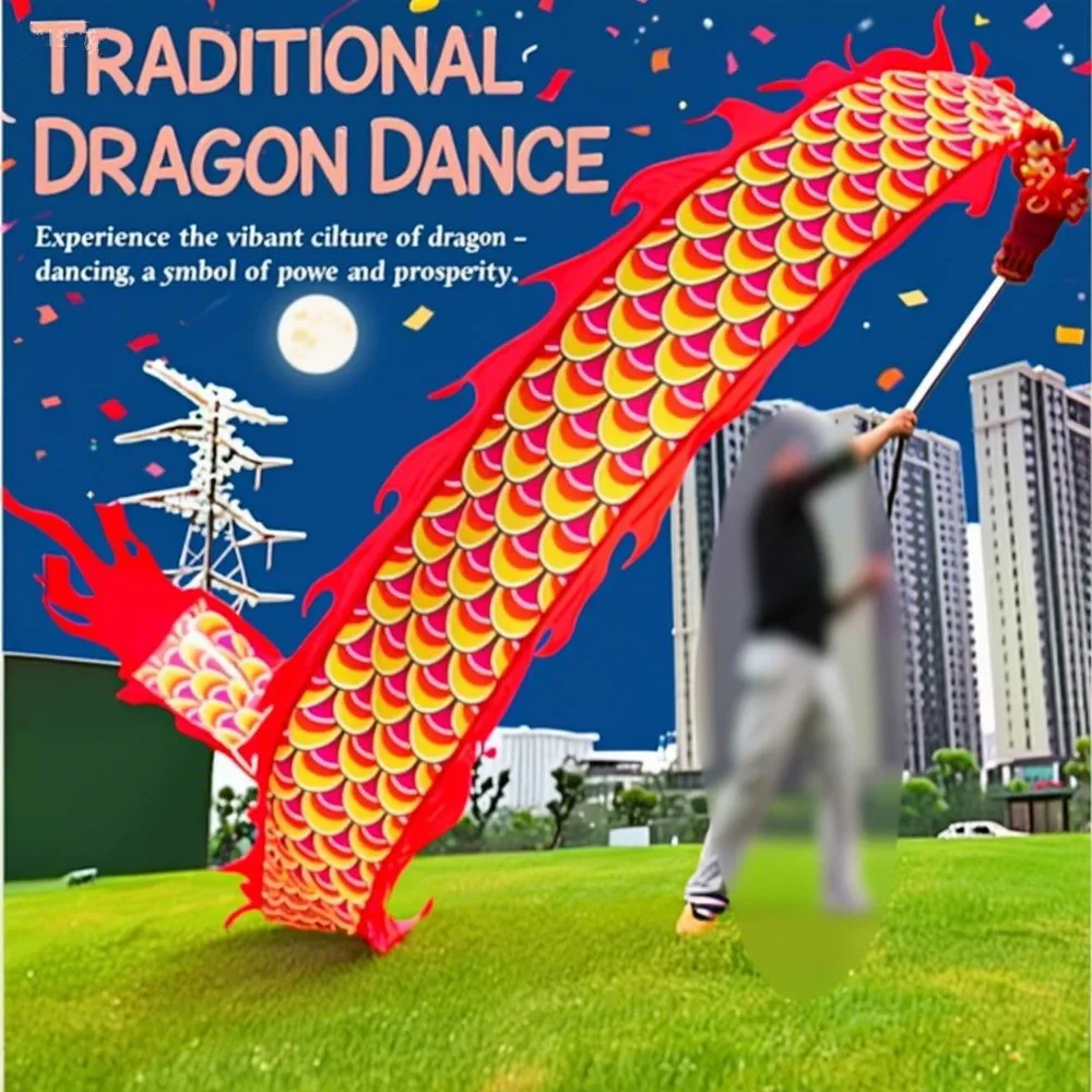 

150 стилей, китайский реквизит для танца дракона, рождественские фестивали, новогодний реквизит для выступлений, уличный тренажерный зал, фитнес-дракон (голова + хвост + веревка)