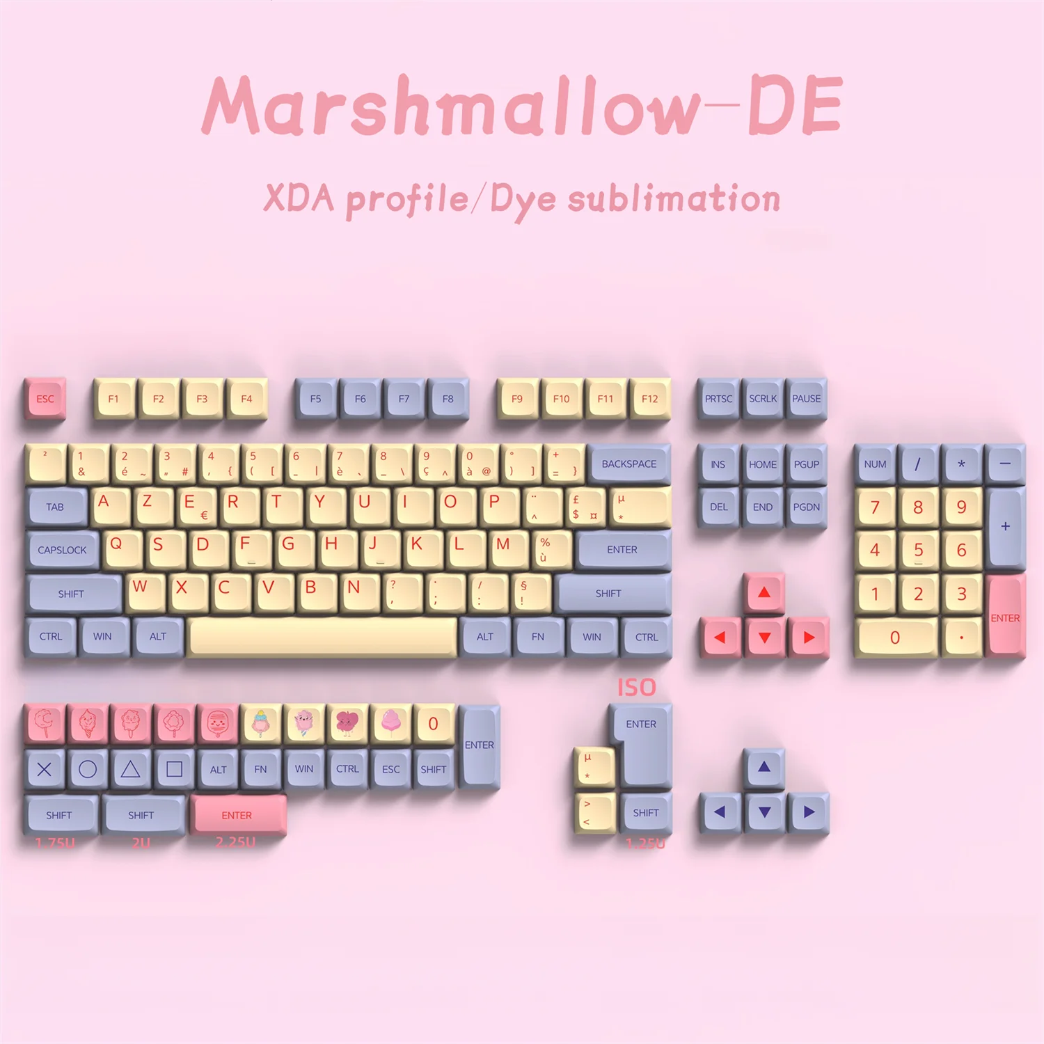 Teclas ISO alemanas PBT XDA Matcha Iceberg Dye Sub para Cherry MX Switch, Teclado mecánico, Kit DE teclado personalizado, GMK67