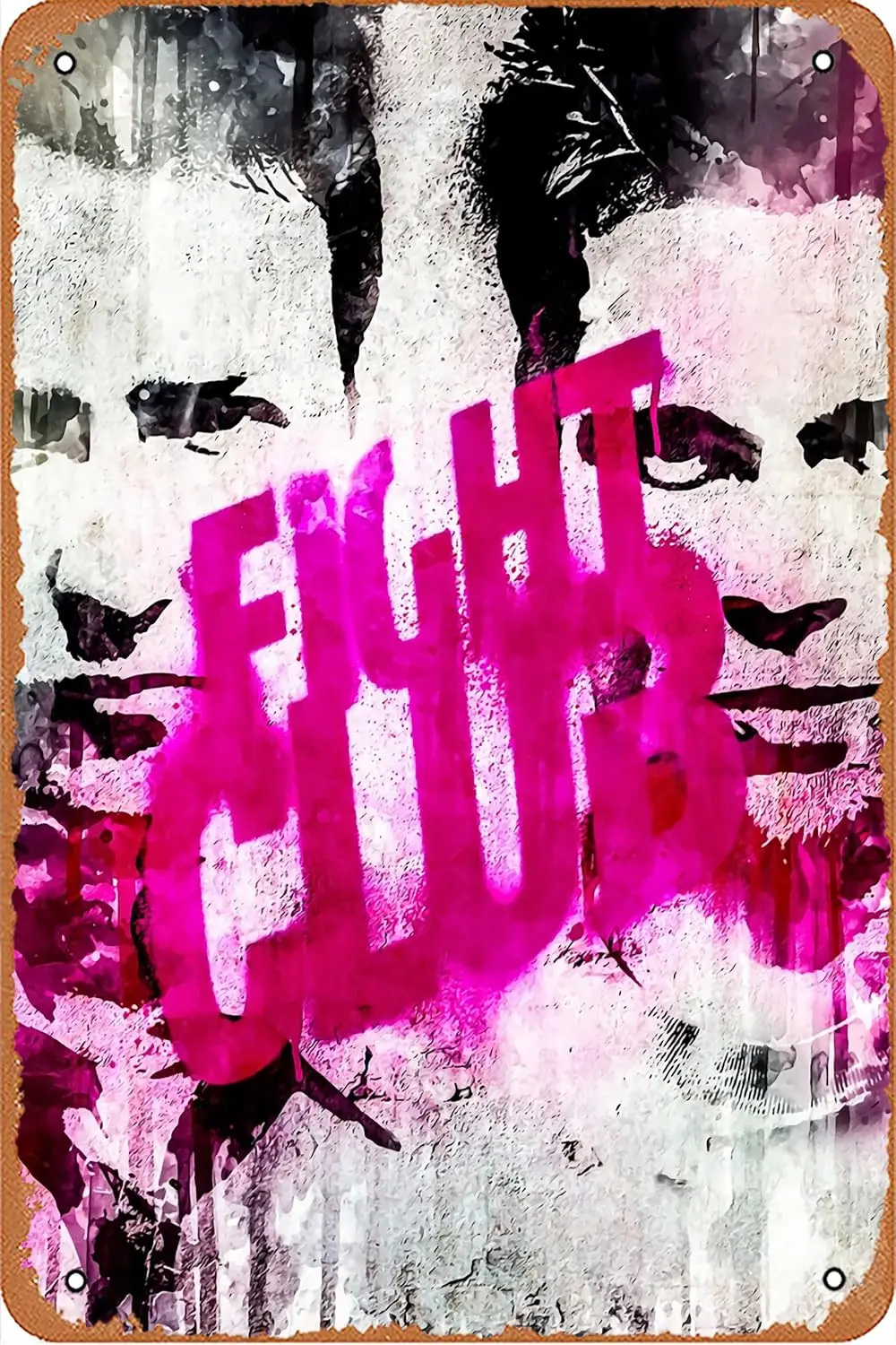 Kampf Club Tyler Durden vs Jack Leinwand Kunst Graffiti Poster an der Wand Metall Zinn Zeichen/Metall Plakette Metall Zeichen Retro Vintage