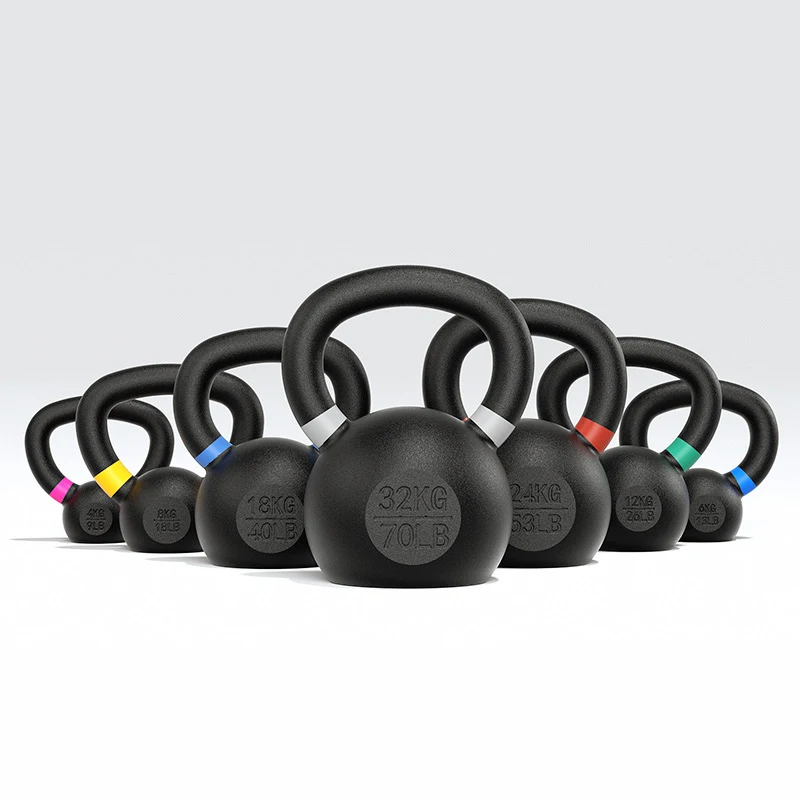 GYM Training Fitness Gym Strength Vinyl Coated Competition Kettlebell Cast Iron Custom Logo Belt Grip Kettlebell