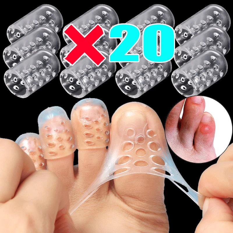 1-20Pcs New Silicone Toe Caps Anti-Friction Breathable Toe Protector Prevents Blisters Toe Caps Cover Protectors Foot Care