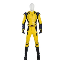 New Yellow Set  Movie Wolverineng Cosplay Costume Jumpsuit Vest Gloves Belt Wolf Steel Claw For Men Custom Made Party Game Set