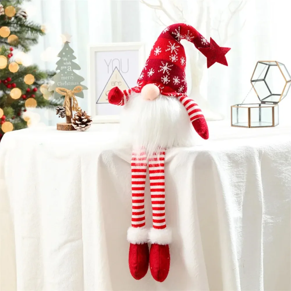 Kids Gift Cartoon Christmas Gnome Faceless Doll Knitted Cute Glowing Gnome Doll Ornament Funny Christmas Decoration Party Favors