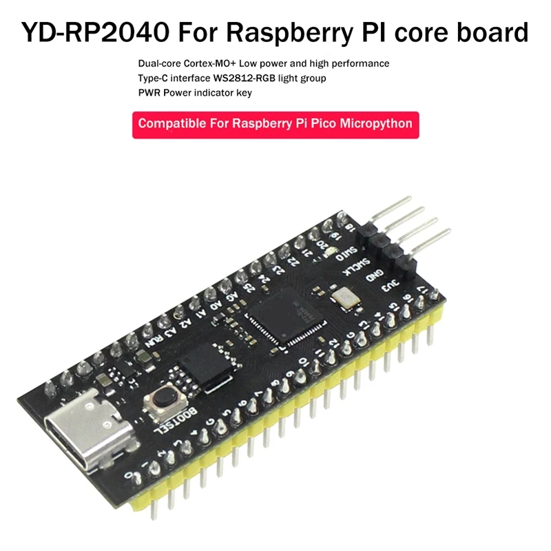 Pour Raspberry Pi YD-RP2040 Développement Conseil Flash Core conseil touristes-Core 264KB ARM Microcontrôleur Carte Mère