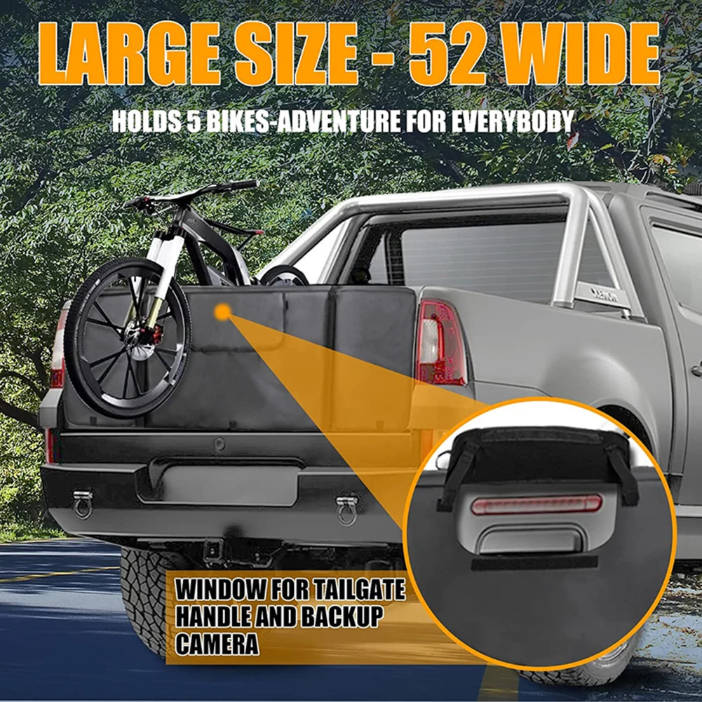 

Tailgate Cover Protection Pad Holds Up To 5 Bikes Mountain Bike Pick-Up Pad with Fixing Strap Truck Accessories for Bicycle