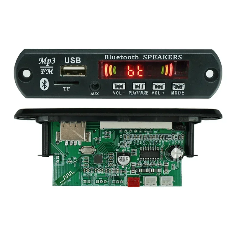 DC 12V Car TF Card Version 2x15W Amplifier MP3 Decoding Module Bluetooth 5.0 Music Speaker USB FM Remote Power Decoder Board