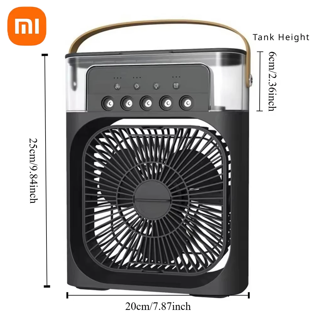 Xiaomi مروحة صغيرة محمولة تبريد رذاذ الماء USB مروحة قابلة للشحن LED ضوء الليل ثلاثة في واحد مرطب الهواء المنزلي