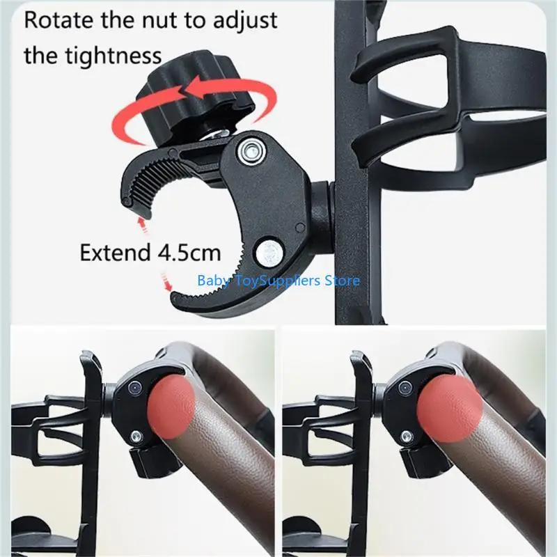 

R1WF Универсальный подстаканник для коляски, держатель для напитков, вращающаяся на 360° ручка, крепление подходит для коляски,