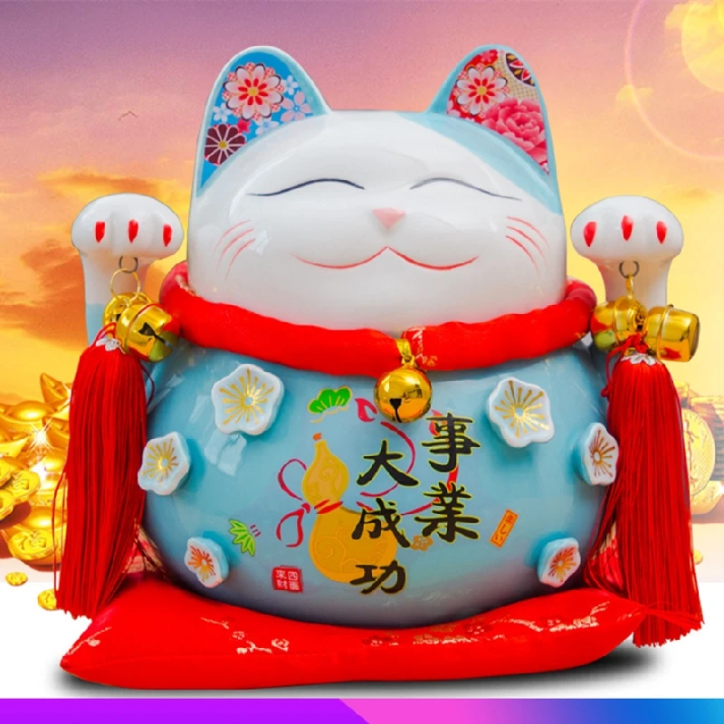 

2022 Lucky cat opening decoration cash register gift piggy bank fortune cat creative home craft ceramic piggy bank